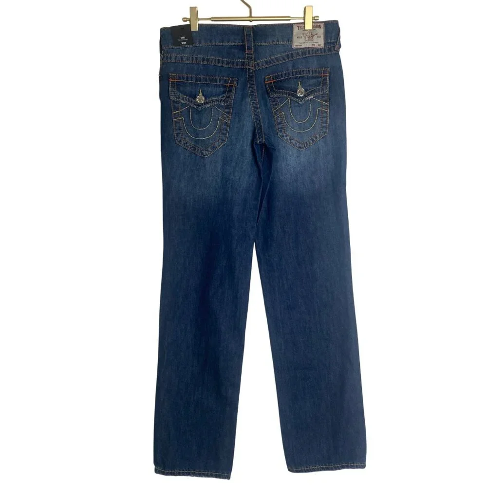 True Religion Ricki Jeans Mens Size 25X32 Dark Wash Relaxed Straight 207444‎ NWT